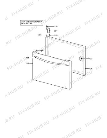 Взрыв-схема плиты (духовки) Parkinson Cowan SIG331WN - Схема узла H10 Main Oven Door (large)