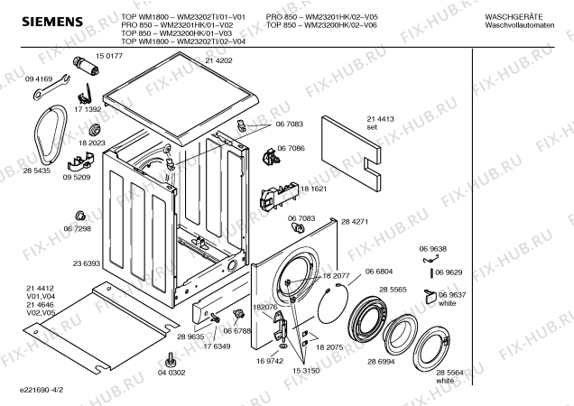 Схема №4 WM23200HK TOP 850 с изображением Панель управления для стиральной машины Siemens 00362659