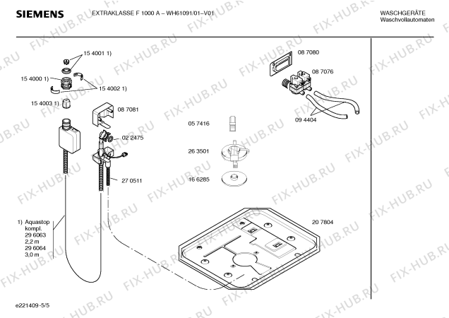 Схема №4 WH61091 EXTRAKLASSE F1000A с изображением Вкладыш в панель для стиралки Siemens 00264173