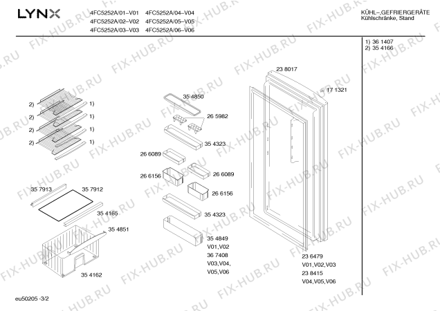 Схема №3 4FC5252A с изображением Инструкция по эксплуатации для холодильника Bosch 00500079