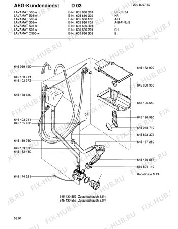 Взрыв-схема стиральной машины Aeg LAVD 500 W - Схема узла Hydraulic System 272