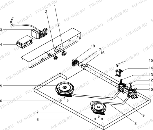 Взрыв-схема плиты (духовки) Indesit TLN300GFR (F015889) - Схема узла