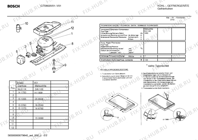 Схема №2 GTS8020 с изображением Крышка для холодильной камеры Bosch 00236437