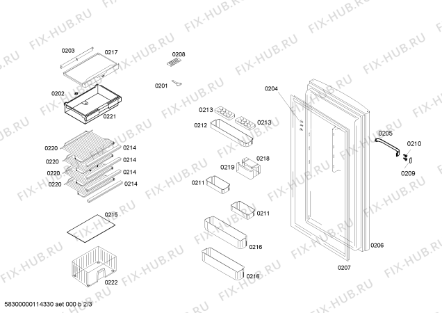 Схема №3 KSG35V20NE с изображением Дверь для холодильной камеры Bosch 00243833