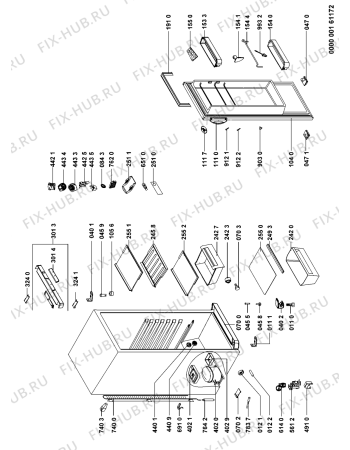 Схема №1 ARC 1878 с изображением Корпусная деталь для холодильной камеры Whirlpool 480131100221