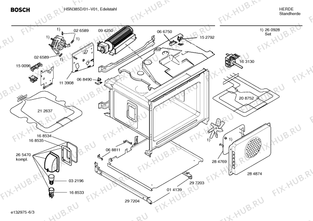 Схема №5 HSN385D с изображением Инструкция по эксплуатации для духового шкафа Bosch 00523509