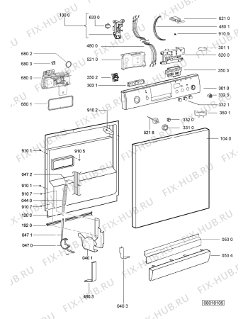 Схема №2 ADP 6838 WH с изображением Обшивка для посудомоечной машины Whirlpool 480140100108