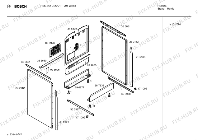 Взрыв-схема плиты (духовки) Bosch HSS212CEU - Схема узла 02