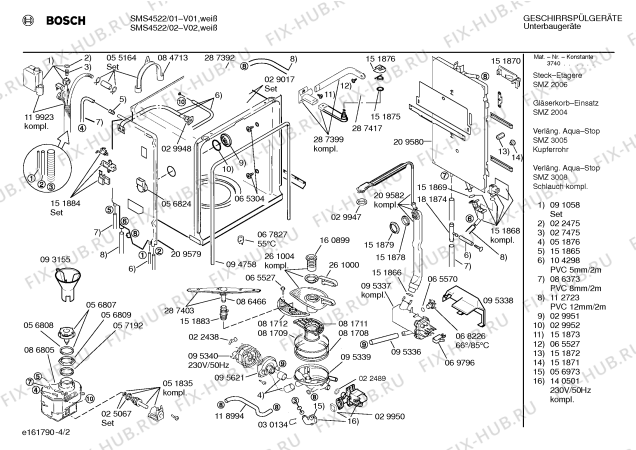Взрыв-схема посудомоечной машины Bosch SMS4522 - Схема узла 02