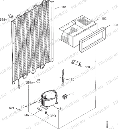 Взрыв-схема холодильника Zanussi ZO29N - Схема узла Cooling system 017