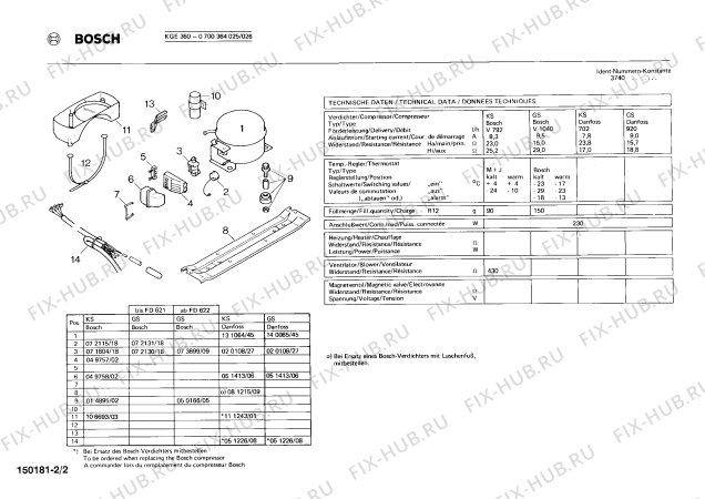 Взрыв-схема холодильника Bosch 0700364026 KGE360 - Схема узла 02