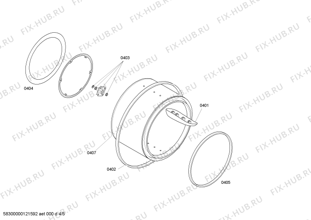 Взрыв-схема сушильной машины Bosch WTE86301GR - Схема узла 04