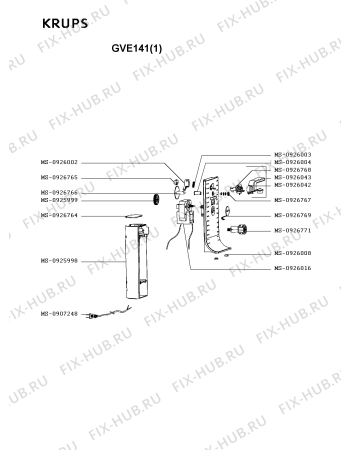 Схема №1 GVE141(1) с изображением Крышечка для ломтерезки Krups MS-0926764
