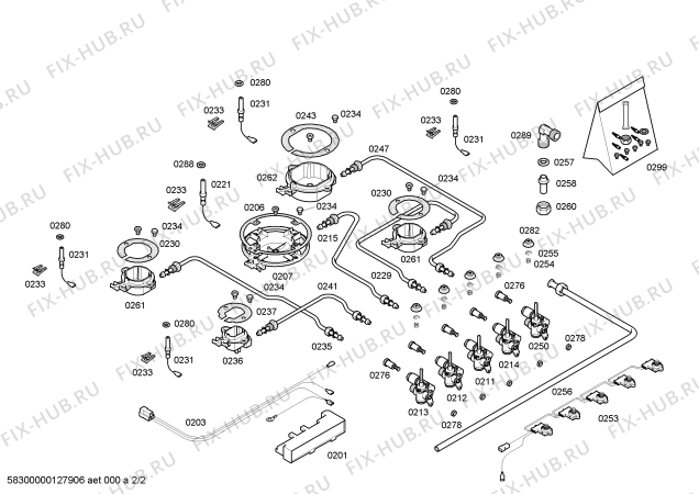 Схема №2 CA28390NL ENC.CA28390NL T70F 4G+1W CONSTRUCTA с изображением Варочная панель для плиты (духовки) Bosch 00680039