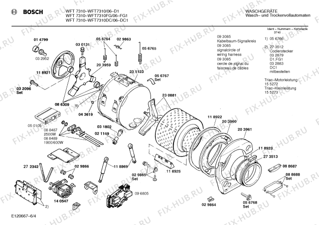 Схема №5 WFT7310DC WFT7310 с изображением Кодирующий штекер для стиралки Siemens 00032883