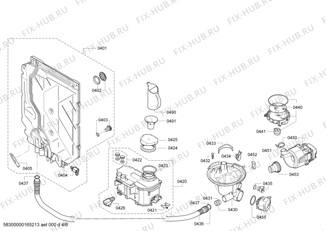 Взрыв-схема посудомоечной машины Siemens SN28L260DE ExtraKlasse - Схема узла 04