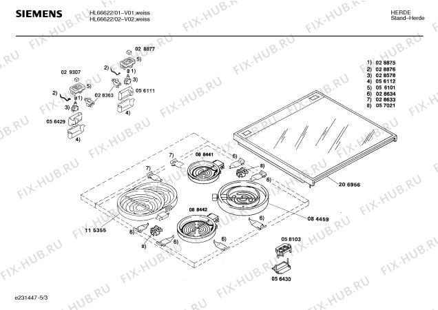Схема №4 HL66121 с изображением Панель для плиты (духовки) Siemens 00278324