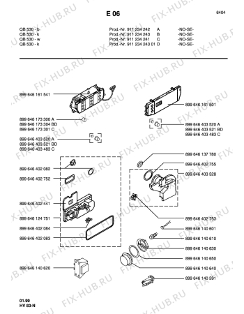 Взрыв-схема посудомоечной машины Husqvarna Electrolux QB530B - Схема узла Electrical equipment