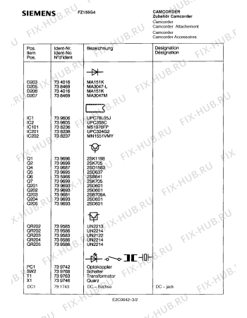 Взрыв-схема видеотехники Siemens FZ155G4 - Схема узла 02