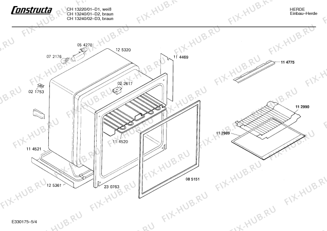 Взрыв-схема плиты (духовки) Constructa CH13240 - Схема узла 04