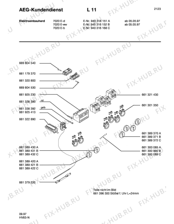 Взрыв-схема плиты (духовки) Aeg 7020E-B - Схема узла Section12