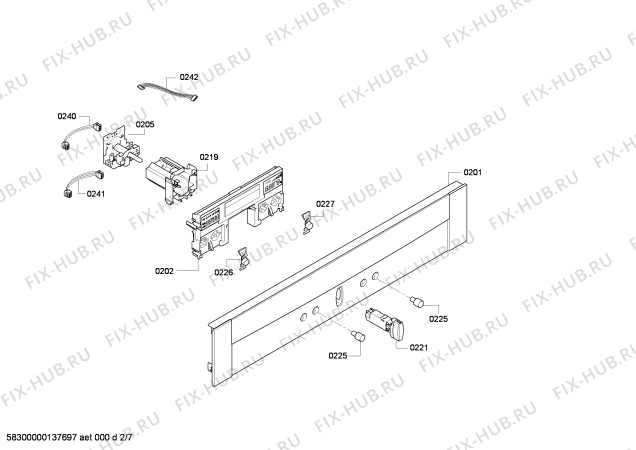 Схема №6 B95H72N0MK с изображением Панель управления для духового шкафа Bosch 00671222