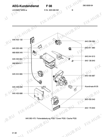 Взрыв-схема стиральной машины Aeg LAV6250 - Схема узла Electrical equipment 268