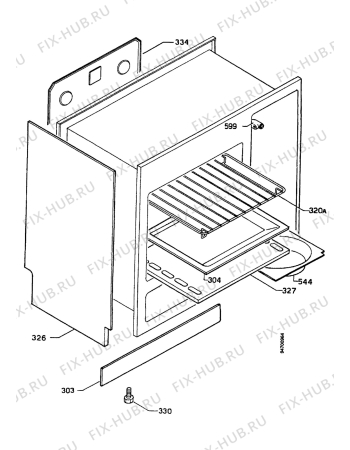 Взрыв-схема плиты (духовки) Zanussi ZC906G - Схема узла Housing 001