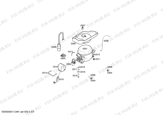 Схема №3 P1KCS4002D, PITSOS с изображением Клапан для холодильника Bosch 00446793