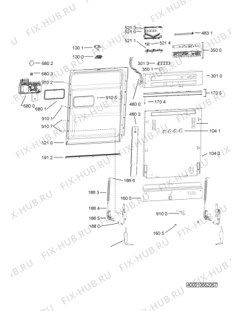 Схема №4 GSI 102303 A3+ TR PT с изображением Панель для посудомоечной машины Whirlpool 481010647812