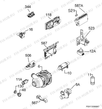 Взрыв-схема посудомоечной машины Zanussi ZDT16011FA - Схема узла Electrical equipment 268