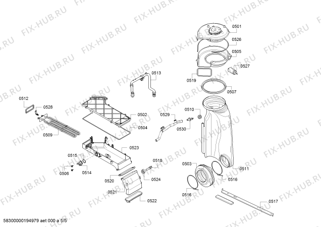 Схема №5 WD200140 с изображением Ручка для стиралки Bosch 12011111