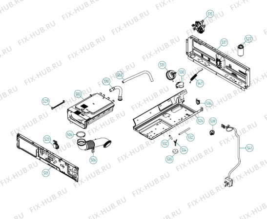 Взрыв-схема стиральной машины Gorenje MWA 0716FIC UK   -Titanium (900003194, WM25.3) - Схема узла 05