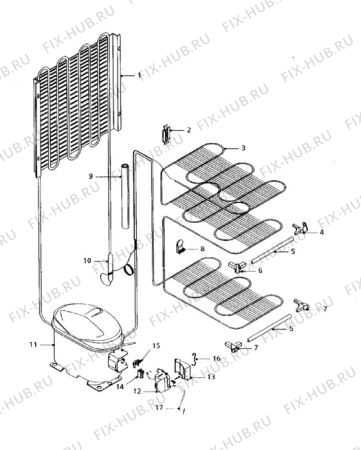 Взрыв-схема холодильника Tricity Bendix EBF41AL - Схема узла Cooling system 017