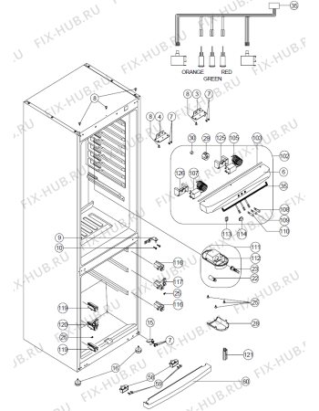 Взрыв-схема холодильника Upo RF33211 (377464, HZS35664) - Схема узла 02