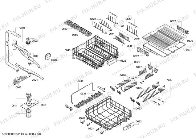 Схема №4 SX66M095EU с изображением Инструкция по установке/монтажу для посудомойки Siemens 00385950