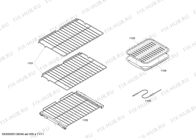Схема №11 HBL3350UC с изображением Кабель для плиты (духовки) Bosch 00646653