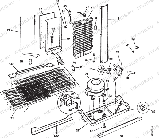 Взрыв-схема холодильника Electrolux FPE526VWCW - Схема узла Section 6