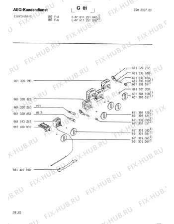 Схема №1 533V-W с изображением Кнопка для плиты (духовки) Aeg 8996613010819
