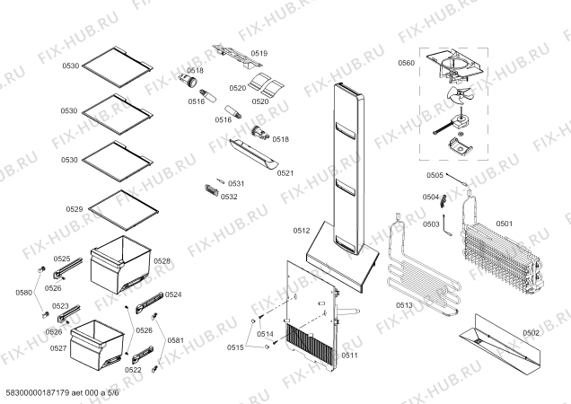 Схема №6 CK82NV06TI с изображением Стеклопанель для холодильника Bosch 00633501