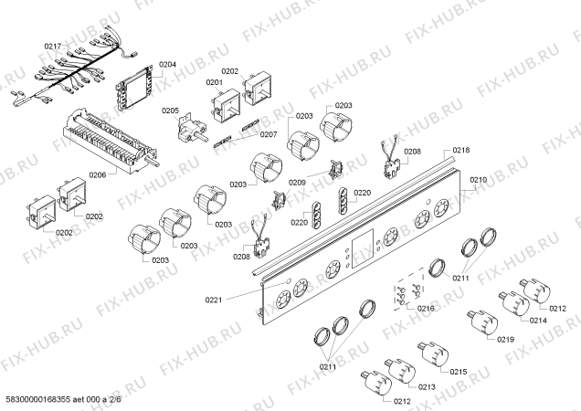 Взрыв-схема плиты (духовки) Bosch HCE744224V - Схема узла 02