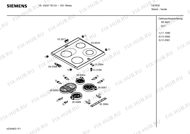 Схема №4 HL53227SC с изображением Инструкция по эксплуатации для духового шкафа Siemens 00583627
