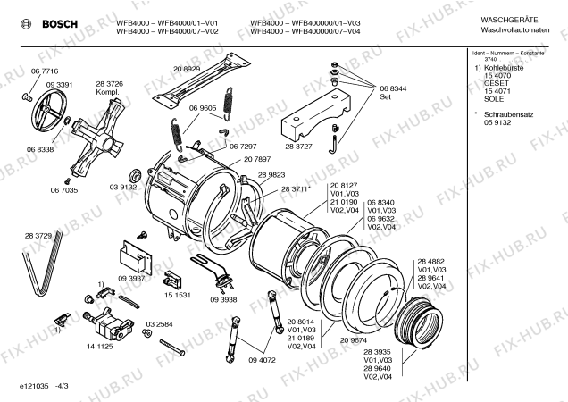 Взрыв-схема стиральной машины Bosch WFB400000 - Схема узла 03