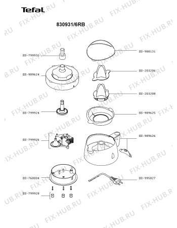 Схема №1 830901/6RB с изображением Цитрус-пресс для соковыжималки Tefal SS-203206