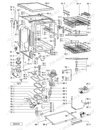 Схема №1 ADP 2340 WH с изображением Обшивка для электропосудомоечной машины Whirlpool 481245371217