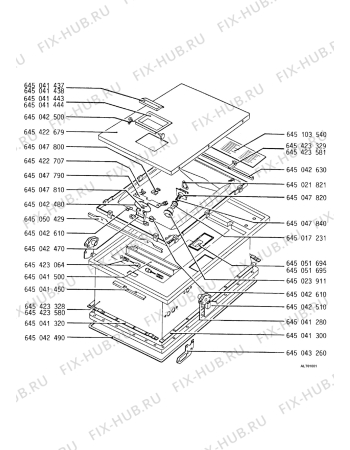 Взрыв-схема посудомоечной машины Zanker 421S - Схема узла Control panel and lid