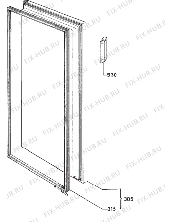 Взрыв-схема холодильника Privileg 021559 0 - Схема узла Door 003