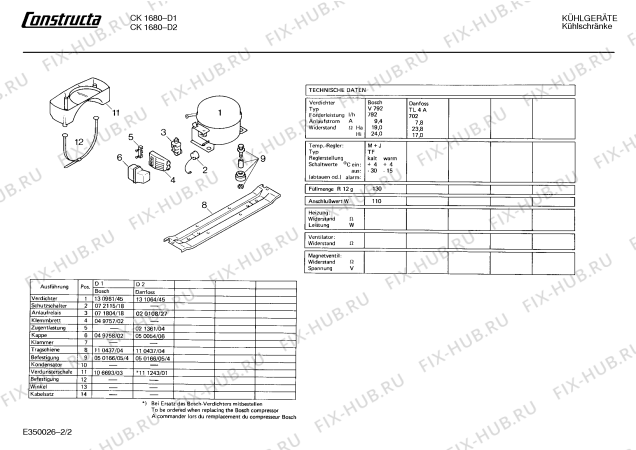 Взрыв-схема холодильника Constructa CK1680 - Схема узла 02
