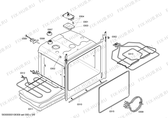 Схема №5 B4540N0 с изображением Панель управления для плиты (духовки) Bosch 00444017