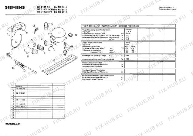 Взрыв-схема холодильника Siemens GS2100 - Схема узла 02